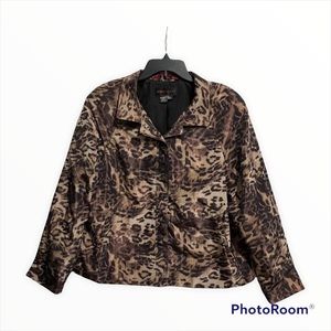 Nina McLemore vintage jacket sz 10 EC never wore. Metallic black brown print